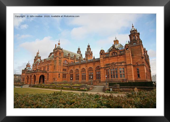 Kelvingrove Art Gallery and Museum, Glasgow, Scotl Framed Mounted Print by John Keates