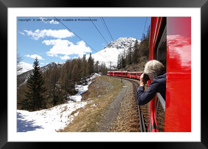 Bernina Express train, Switzerland Framed Mounted Print by John Keates