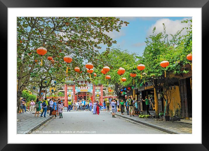 Silk lanterns, Hoi An, Vietnam  Framed Mounted Print by John Keates