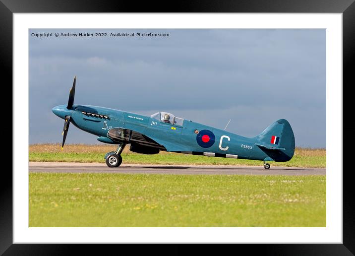 Supermarine Spitfire PRXIX Framed Mounted Print by Andrew Harker