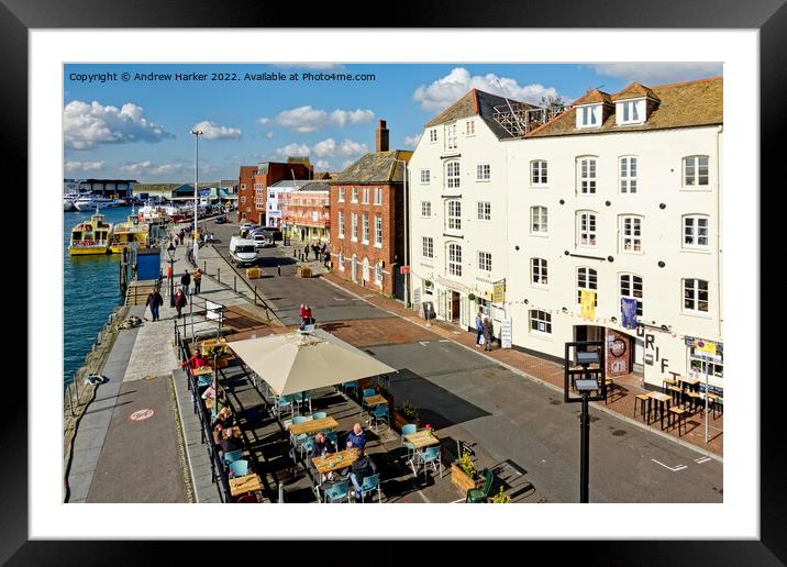 The Quay at Poole Harbour in Dorset, England, UK Framed Mounted Print by Andrew Harker