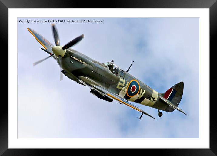 Supermarine Spitfire LF XIe Framed Mounted Print by Andrew Harker