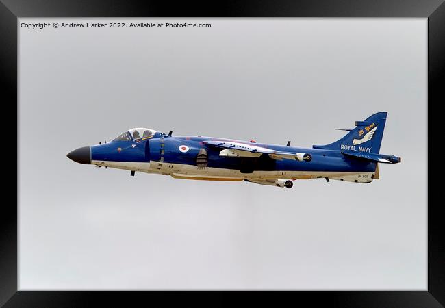 British Aerospace Sea Harrier FA.2 Framed Print by Andrew Harker