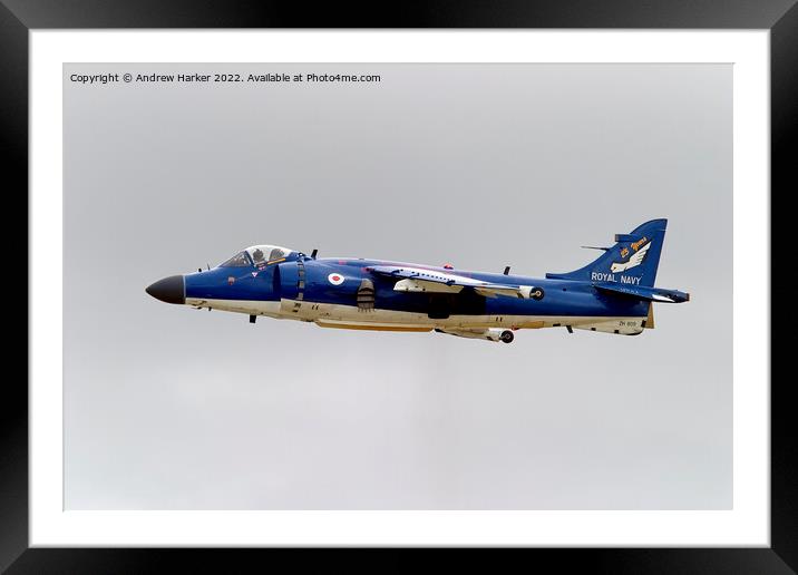 British Aerospace Sea Harrier FA.2 Framed Mounted Print by Andrew Harker