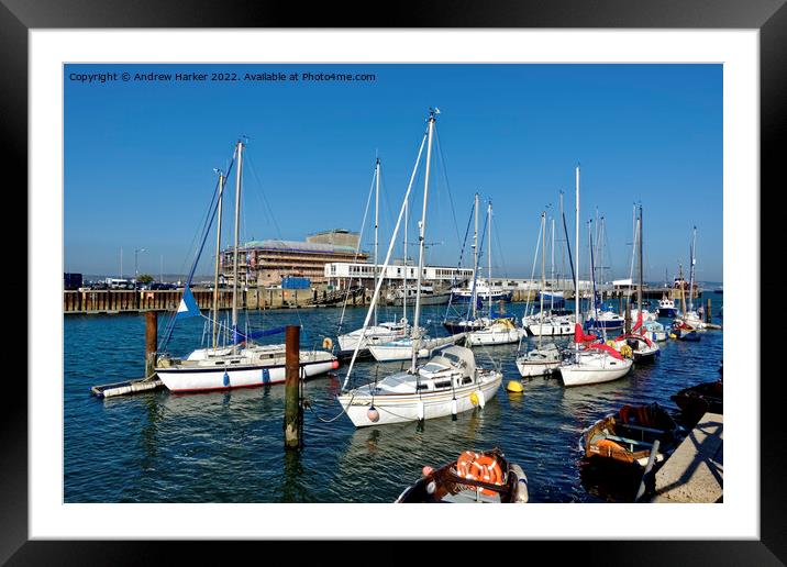 Weymouth Harbour, Dorset, England, United Kingdom Framed Mounted Print by Andrew Harker