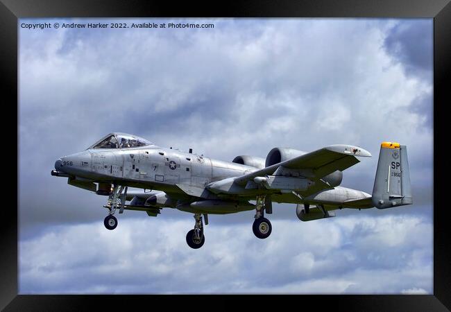 USAFE Fairchild Republic A-10A Thunderbolt II Framed Print by Andrew Harker