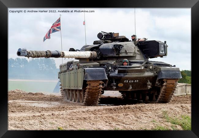 British Army FV4021 Chieftain Main Battle Tank Framed Print by Andrew Harker