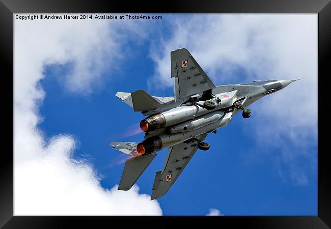 Mikoyan Gurevich MiG-29A Fulcrum Framed Print by Andrew Harker