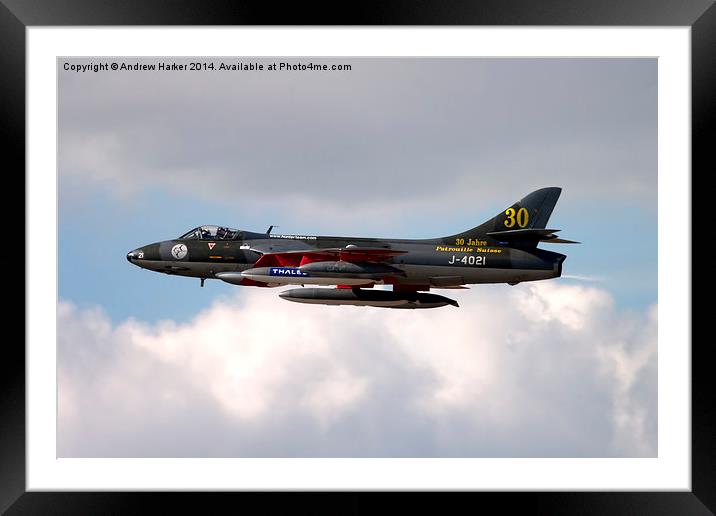 Hawker Hunter F.58   Framed Mounted Print by Andrew Harker