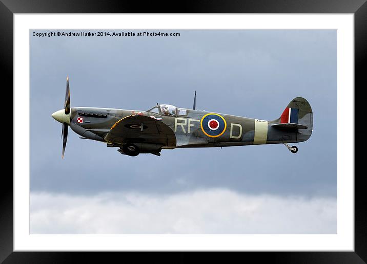 Supermarine Spitfire Mk Vb  Framed Mounted Print by Andrew Harker