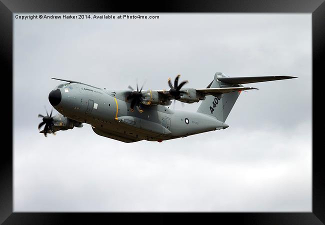 Airbus Military A400M Demonstrator EC-402  Framed Print by Andrew Harker