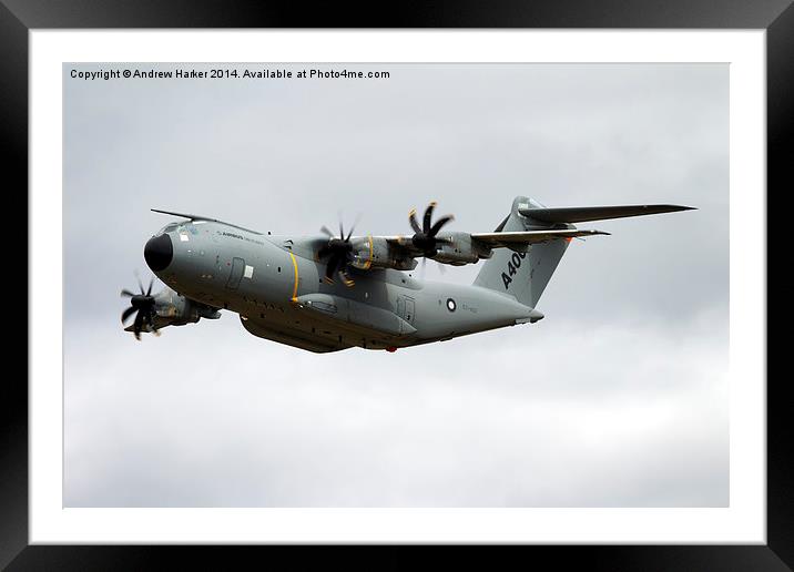 Airbus Military A400M Demonstrator EC-402  Framed Mounted Print by Andrew Harker