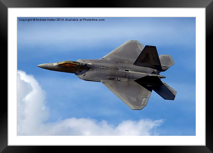 Lockheed Martin/Boeing F22A RAPTOR Framed Mounted Print by Andrew Harker