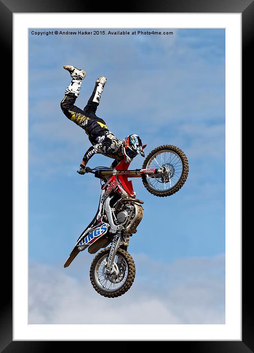 Bolddog Lings Freestyle Motocycle Display Team Framed Mounted Print by Andrew Harker