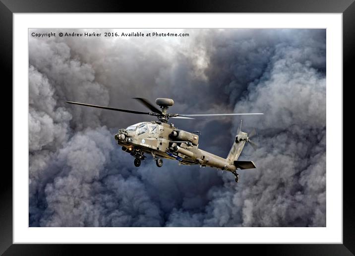 AgustaWestland Apache AH1 Helicopter Framed Mounted Print by Andrew Harker