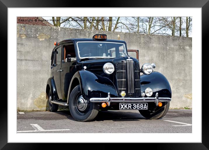 1957 Austin FX3 Taxi  Framed Mounted Print by Andrew Harker