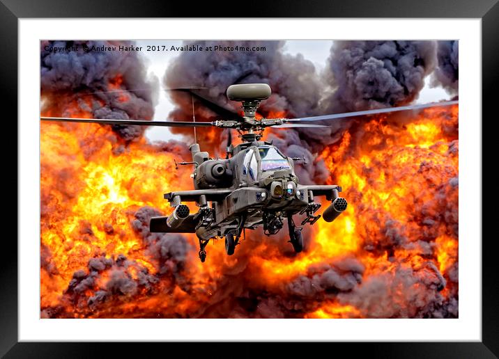 AgustaWestland Apache AH1 Framed Mounted Print by Andrew Harker