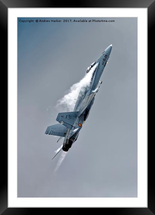 McDonnell Douglas EF-18M Hornet Framed Mounted Print by Andrew Harker