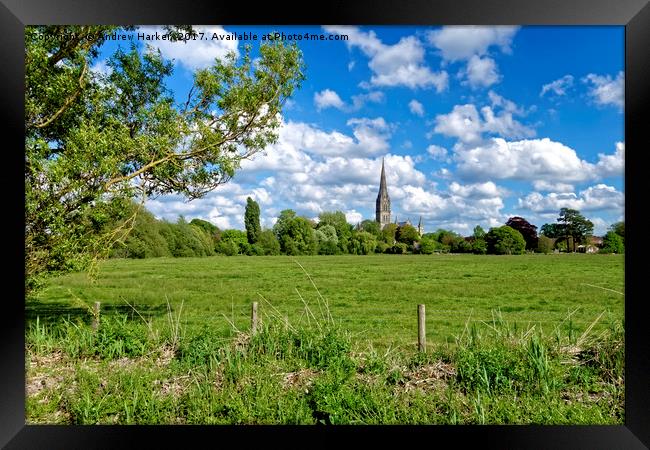 Salisbury Cathedral, Wiltshire, United Kingdom Framed Print by Andrew Harker