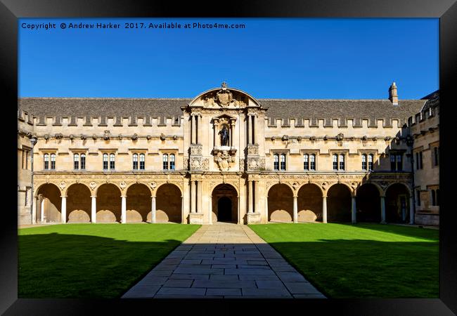 St Johns College, Canterbury Quadrangle, Oxford Framed Print by Andrew Harker