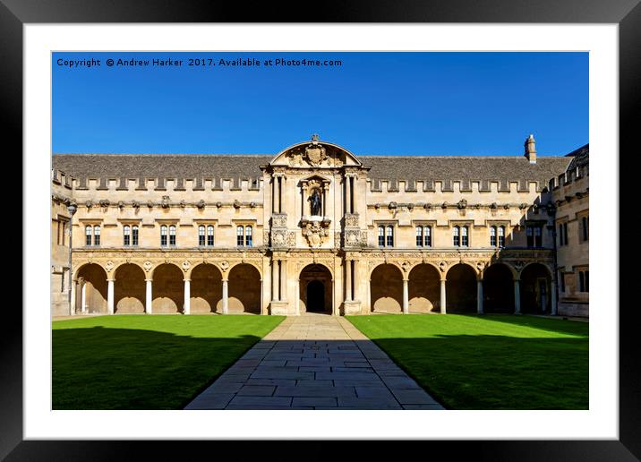 St Johns College, Canterbury Quadrangle, Oxford Framed Mounted Print by Andrew Harker