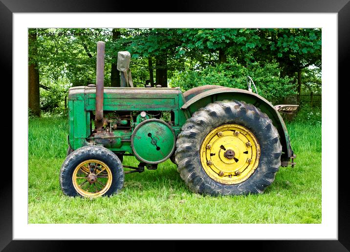 A Vintage John Deere Tractor Framed Mounted Print by Andrew Harker