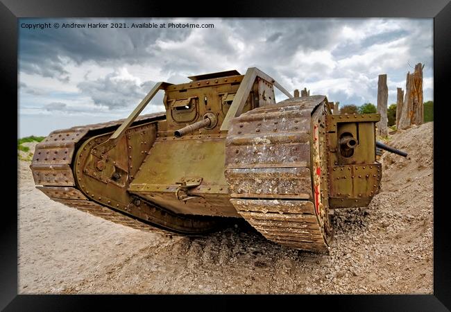 WW1 British MK IV Tank  Framed Print by Andrew Harker