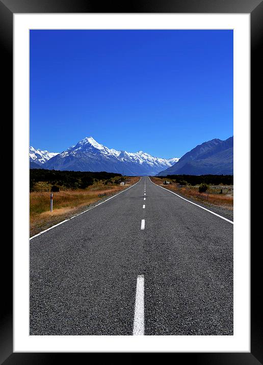 Raod Trip to Mount Cook Framed Mounted Print by Jon Moss