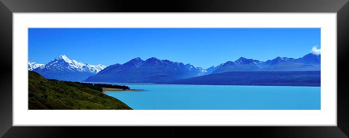 Mountain and Glacial Lake Panorama Framed Mounted Print by Jon Moss