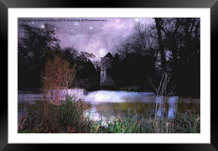 Night at mystery Lake Framed Mounted Print by sylvia scotting