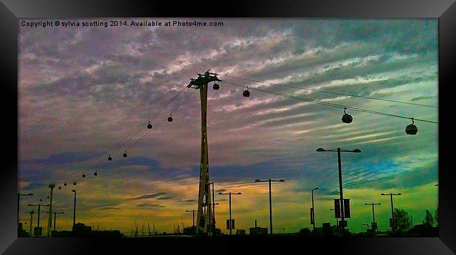  Cable Car Over The River Thames Framed Print by sylvia scotting