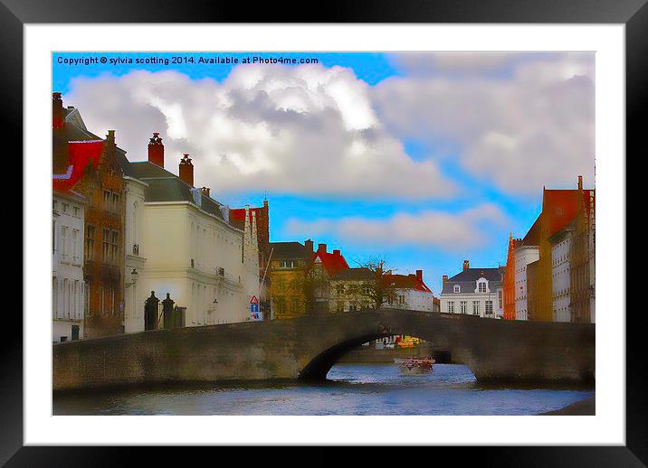  Canal in Brugge  Framed Mounted Print by sylvia scotting