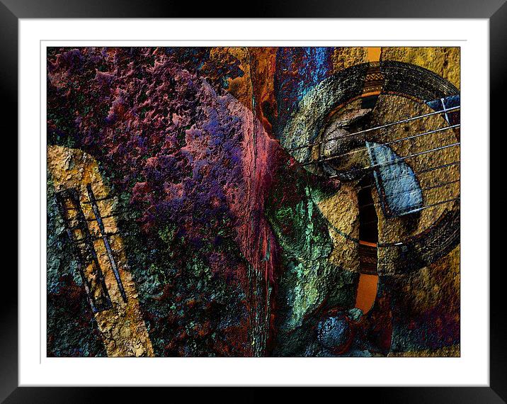  Guitar heaved metal abstract Framed Mounted Print by sylvia scotting