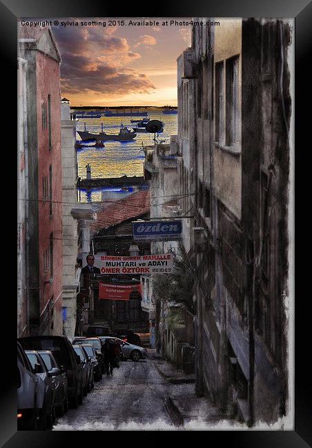  City Street Istanbul Framed Print by sylvia scotting
