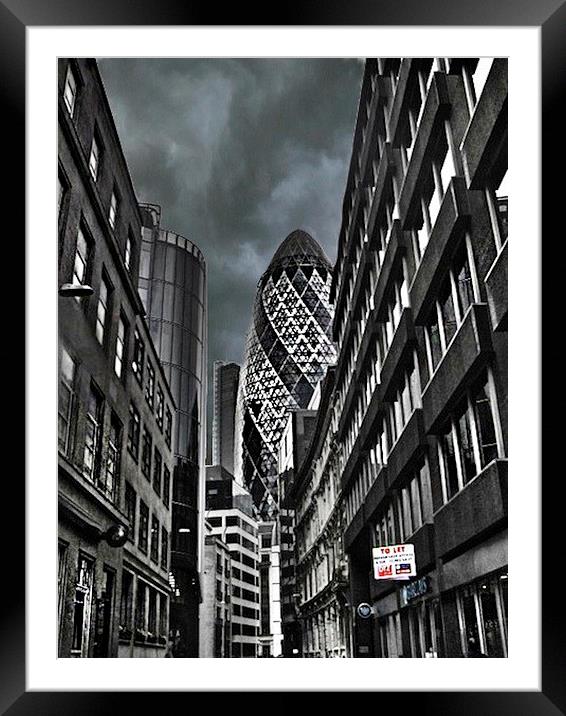  The Gherkin London  Framed Mounted Print by sylvia scotting