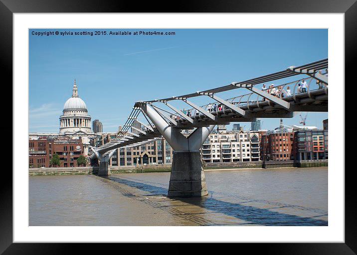  Millennium Bridge  Framed Mounted Print by sylvia scotting
