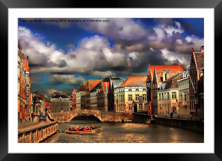  Brugge in all its glory Framed Mounted Print by sylvia scotting