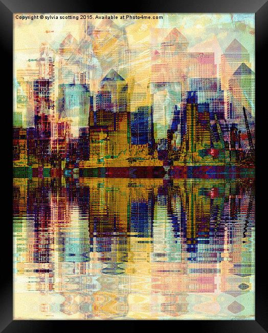 Reflection of a city Framed Print by sylvia scotting