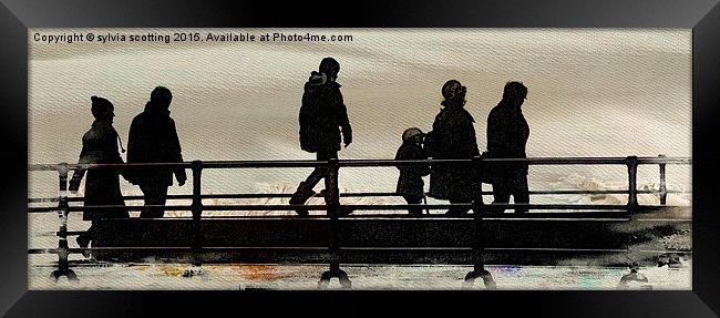  Strolling by the sea  Framed Print by sylvia scotting