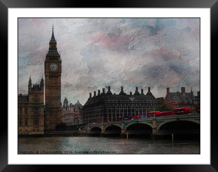     Westminster Bridge London                      Framed Mounted Print by sylvia scotting