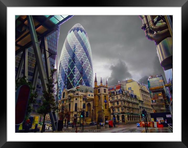     The Iconic Gherkin                       Framed Mounted Print by sylvia scotting