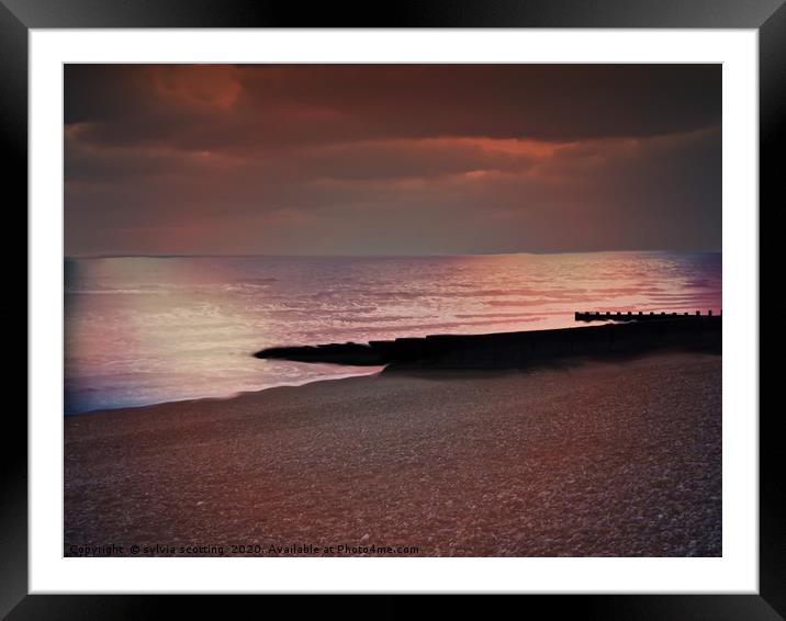 Calming sunset at Hastings  Framed Mounted Print by sylvia scotting
