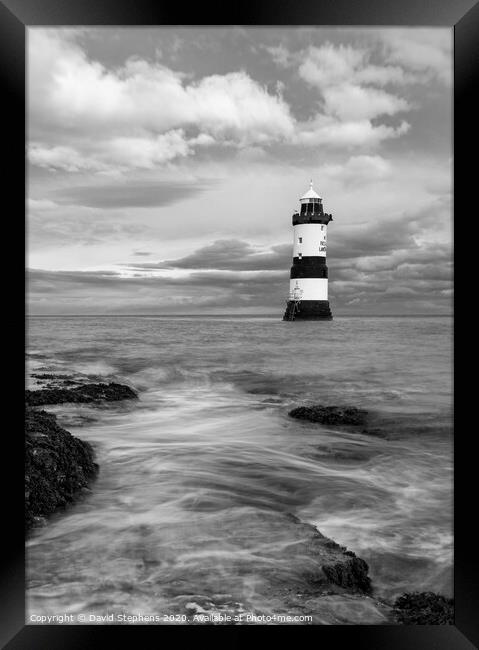Penmon lighthouse Framed Print by David Stephens