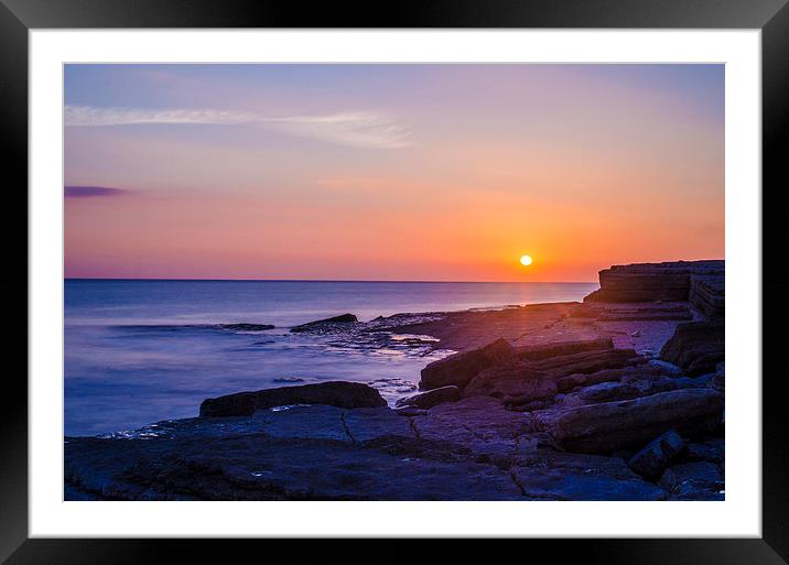 Porthcawl Sunset Framed Mounted Print by Kirsty Herring