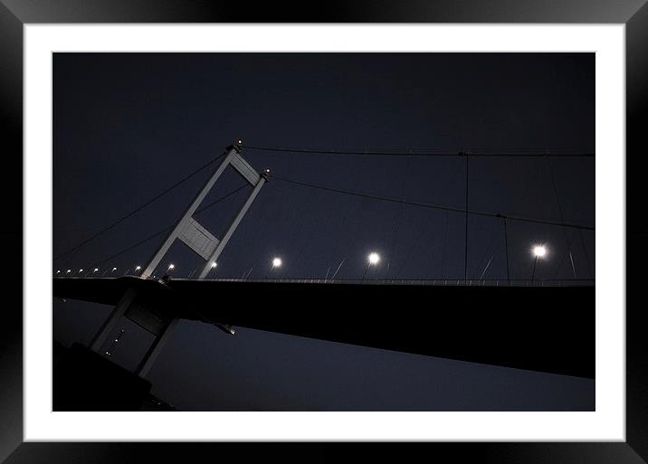 Severn Bridge at Night Framed Mounted Print by Kirsty Herring