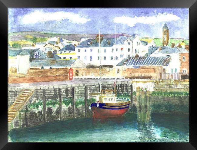 Peel Harbour, Isle of Man Framed Print by Katrina Archer