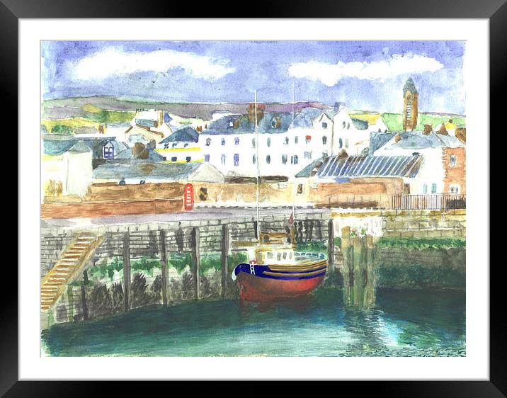 Peel Harbour, Isle of Man Framed Mounted Print by Katrina Archer