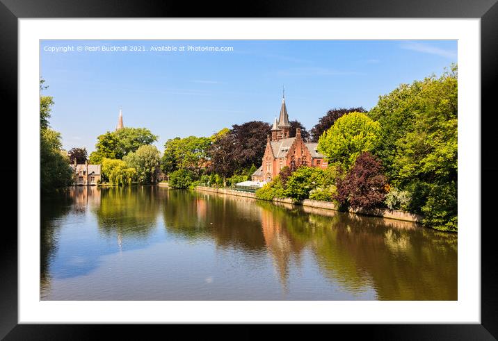 Minnewater Park Lake in Bruges Framed Mounted Print by Pearl Bucknall