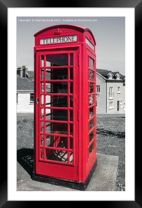 Traditional Red Telephone Box  Framed Mounted Print by Pearl Bucknall