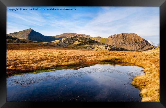 Snowdon Horseshoe Landscape Snowdonia Wales Framed Print by Pearl Bucknall